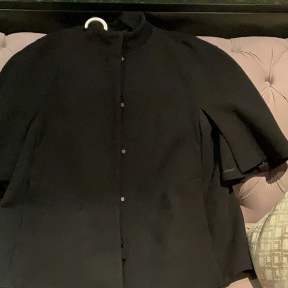 Marina Rinaldi cape in black with detachable hood